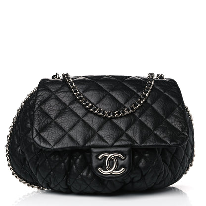 Chanel Washed Lambskin Quilted Large Chain Around Messenger Black 1 of 7