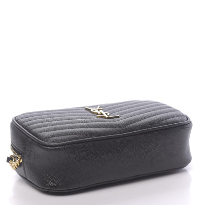 Saint Laurent Grain De Poudre Matelasse Monogram Mini Lou Camera Bag Black 4 of 10