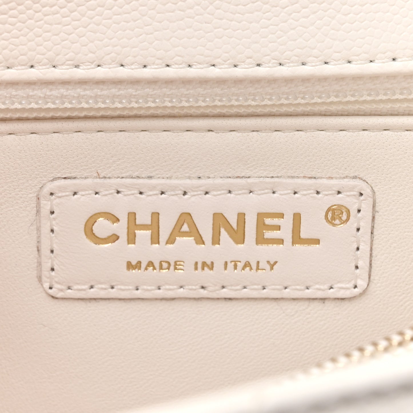 Caviar Quilted Small Coco Handle Flap White