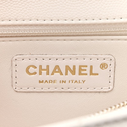 Chanel Caviar Quilted Small Coco Handle Flap White 7 of 11