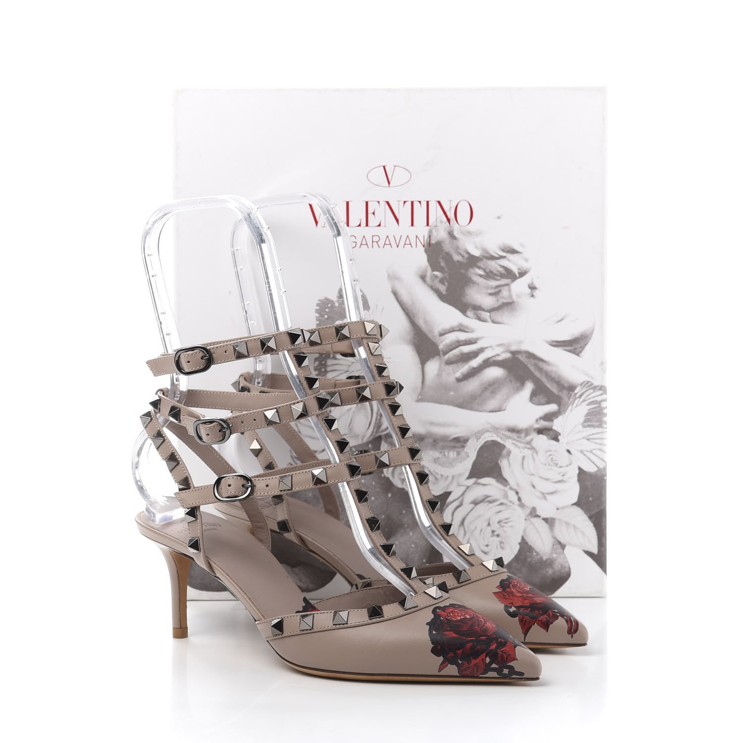 Valentino Garavani X UNDERCOVER Calfskin Rockstud Ankle Strap 65mm Pumps 37.5 Poudre 9 of 9
