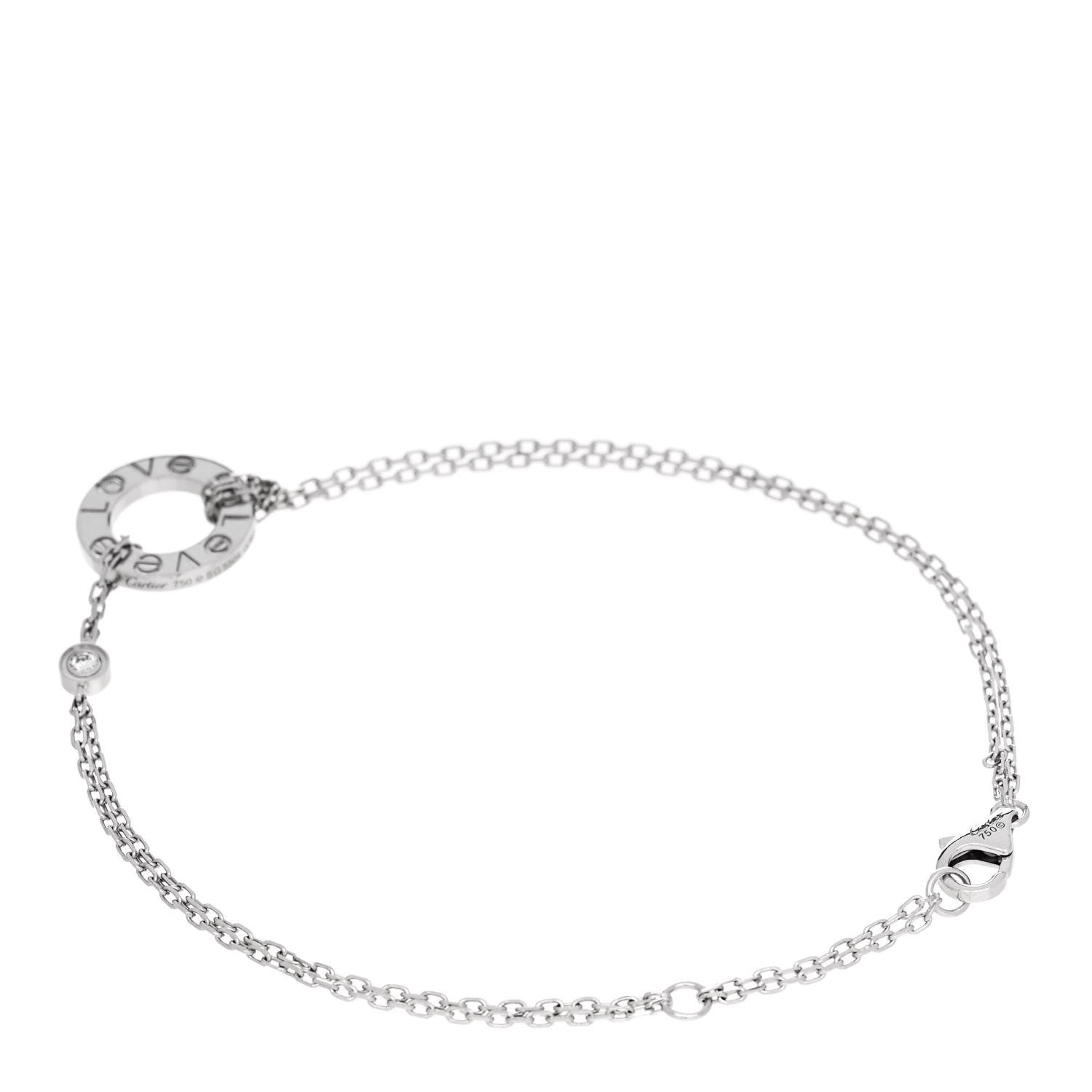 Cartier 18K White Gold Diamond LOVE Bracelet 2 of 4