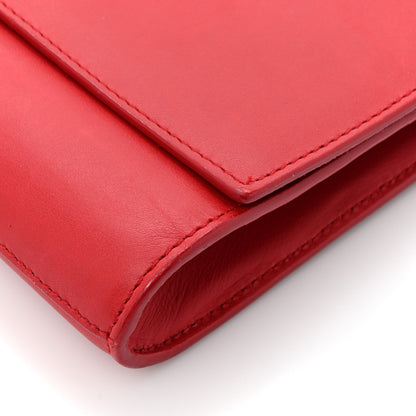Saint Laurent Calfskin Classic Y Ligne Clutch Red 12 of 15
