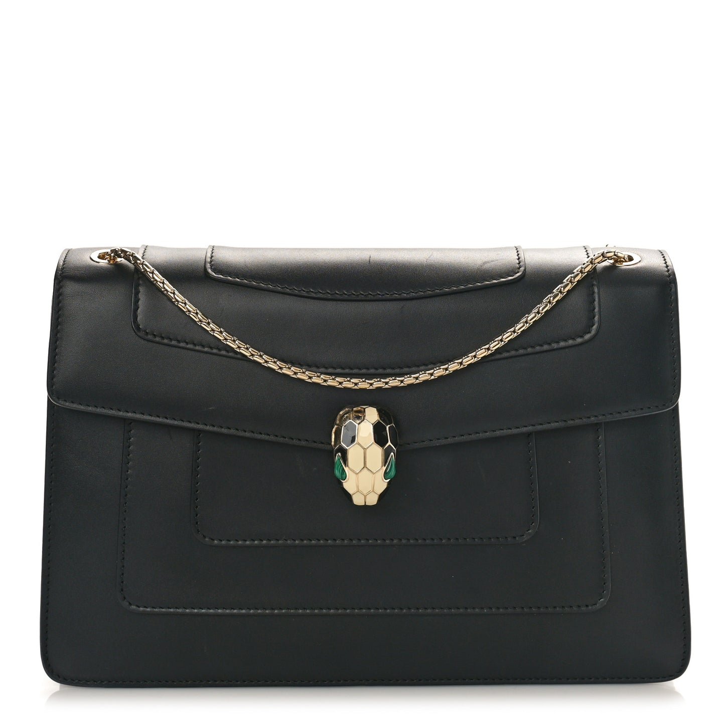 Calfskin Serpenti Forever Crossbody Bag Black