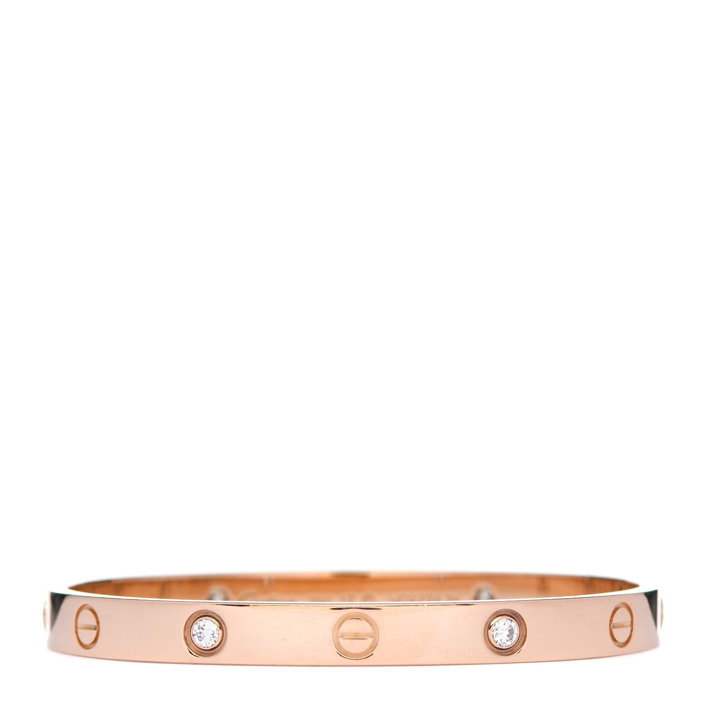 18K Pink Gold 4 Diamond LOVE Bracelet 17