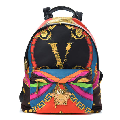 Versace Nylon Palazzo Medusa Barocco Rodeo Print Backpack Black Multicolor 1 of 8