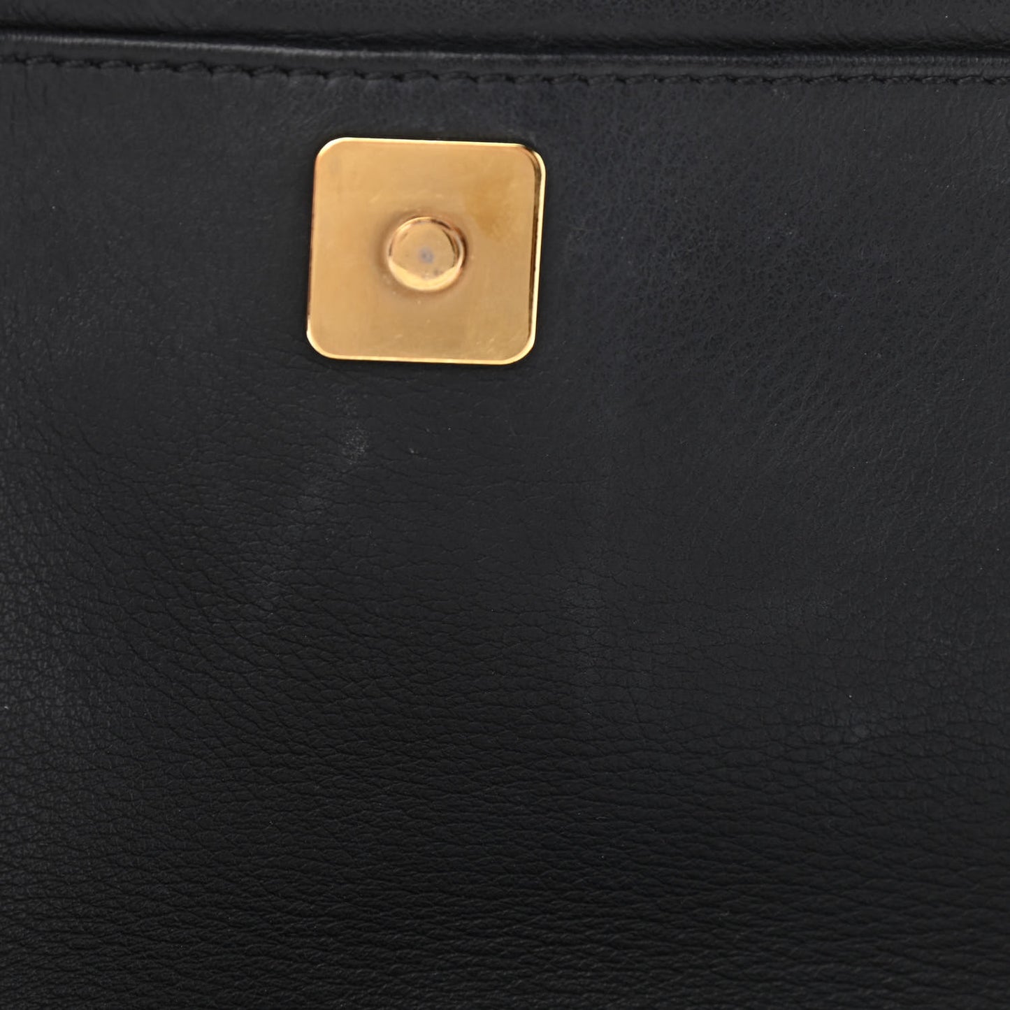 Vitello Flamingo Enamel Fendista Pouchette Crossbody Black