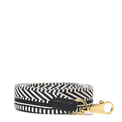 Hermes Toile Swift 25mm Sangle Cavale Shoulder Strap Black Ecru 1 of 5