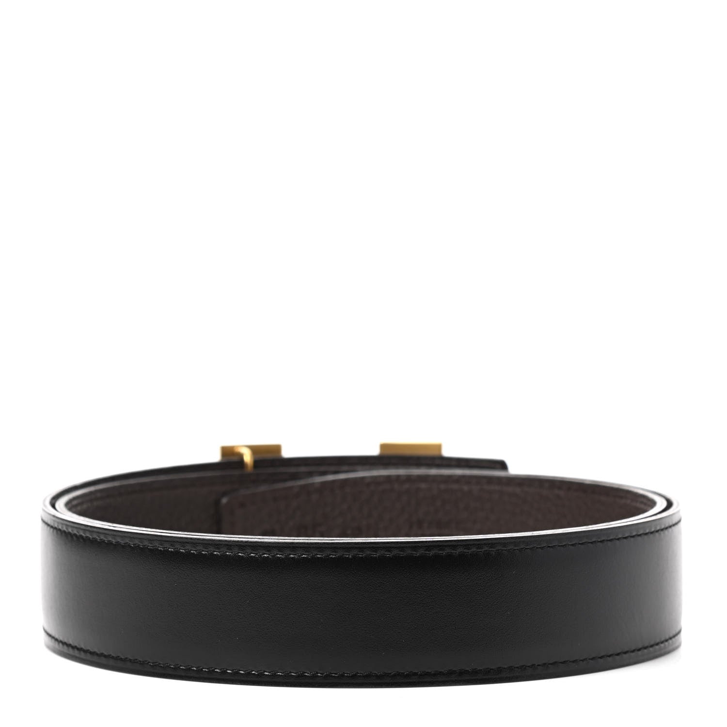 Hermes Box Togo 32mm Constance H Belt 85 Black Chocolate 2 of 5