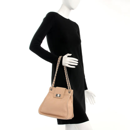 Chanel Grained Calfskin Mademoiselle Accordion Flap Beige 2 of 7