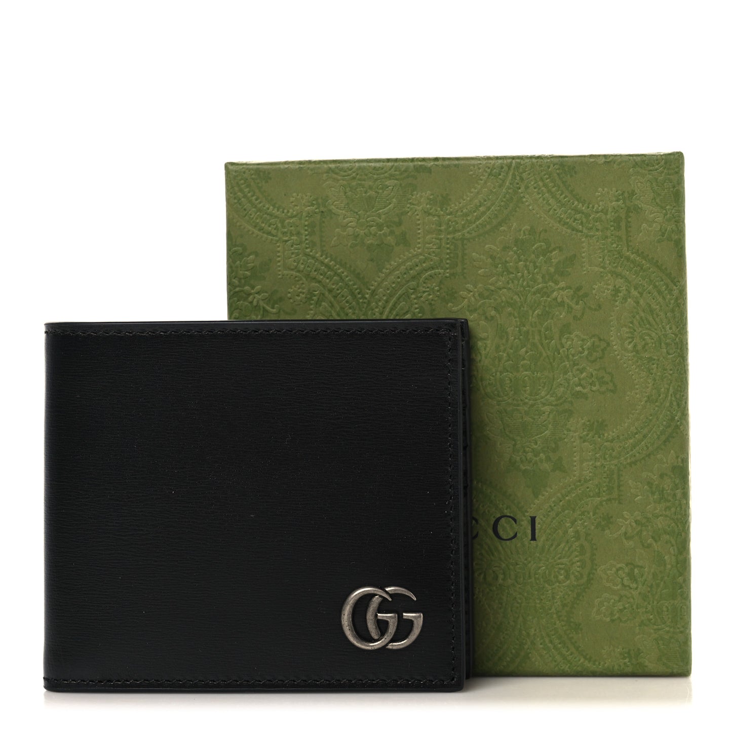 Smooth Calfskin GG Marmont Bi-Fold Wallet Black