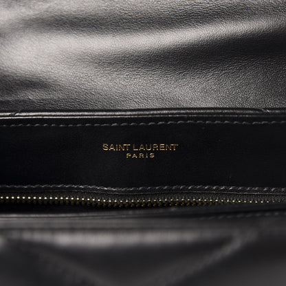 Saint Laurent Calfskin Y Quilted Monogram Toy Loulou Crossbody Bag Black 7 of 13