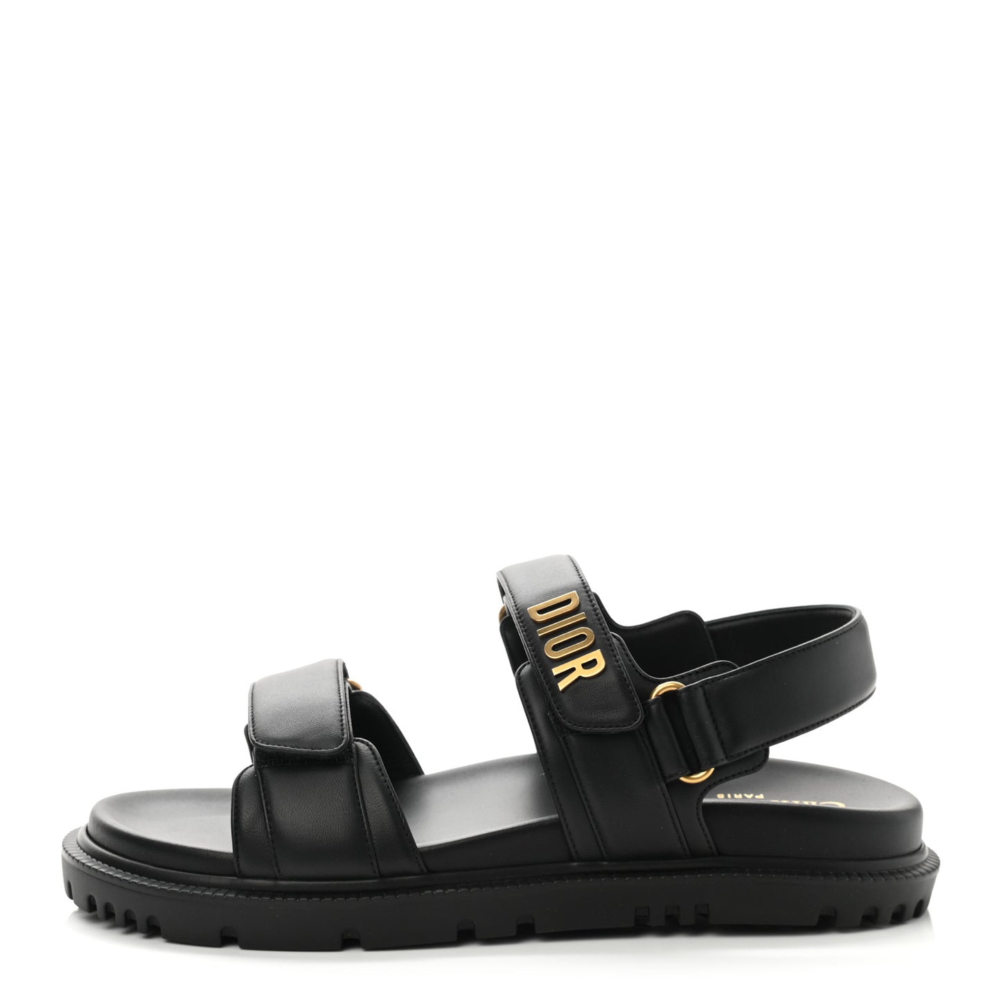 Lambskin Dioract Sandals 39 Black