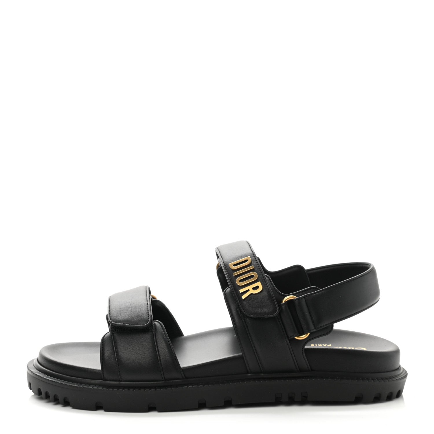 Christian Dior Lambskin Dioract Sandals 39 Black 1 of 9