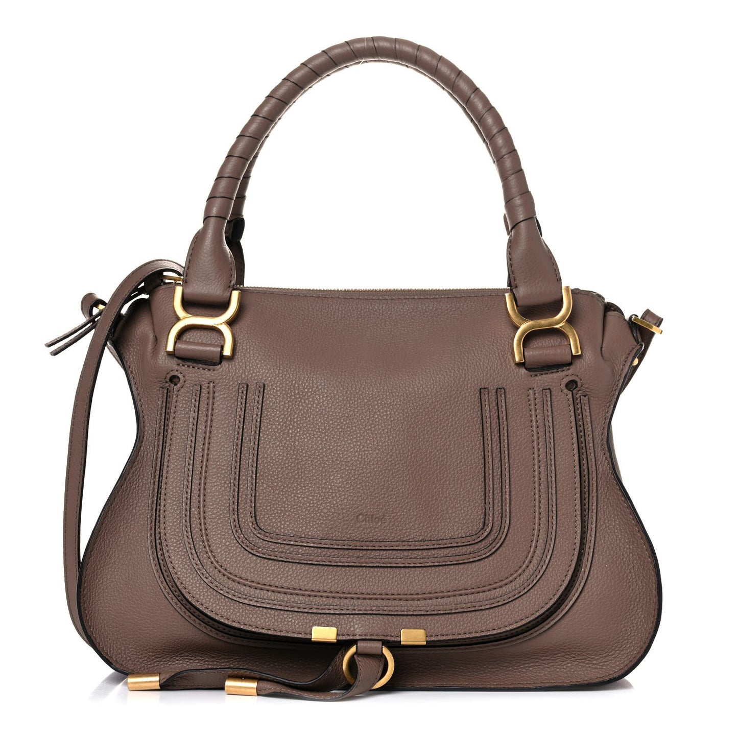 Calfskin Medium Marcie Satchel Desert Taupe