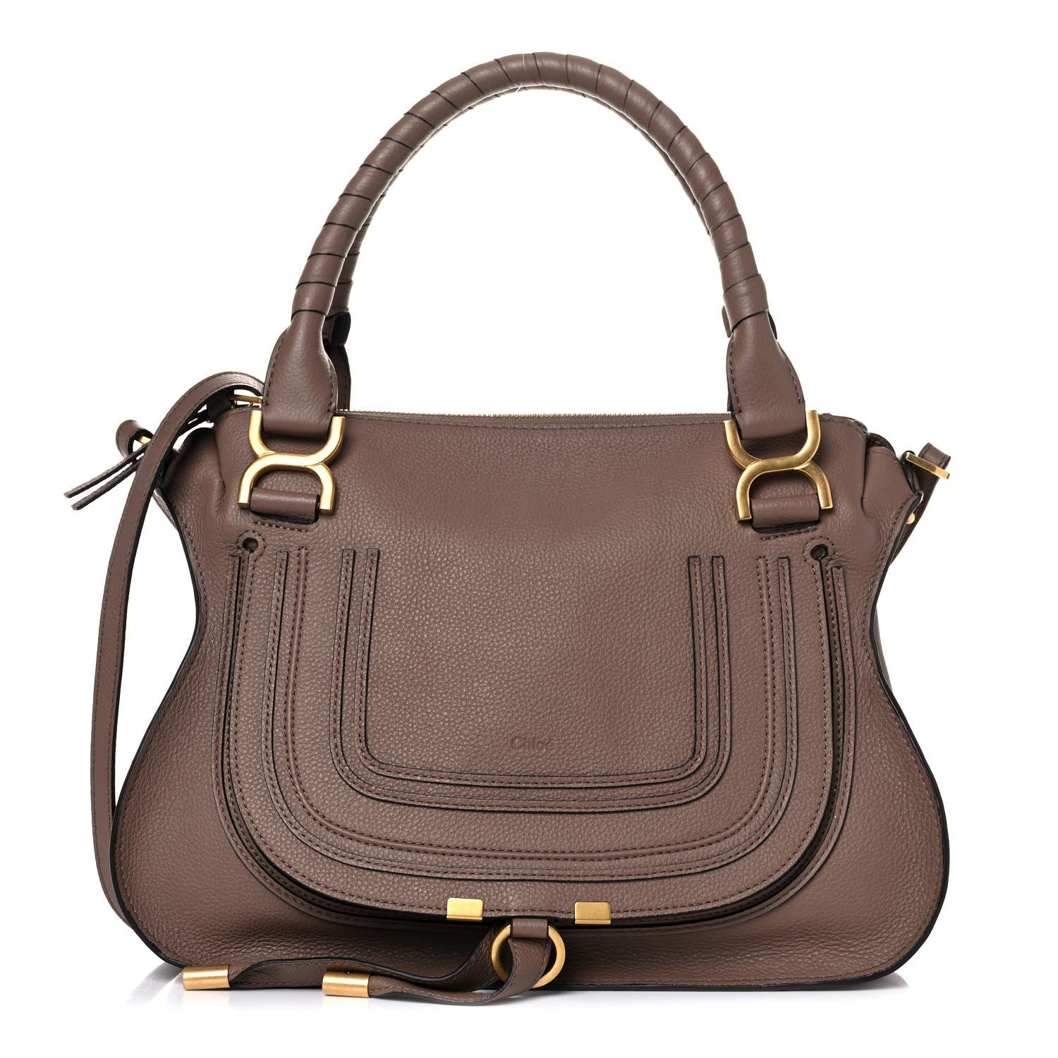 Chloe Calfskin Medium Marcie Satchel Desert Taupe 1 of 19