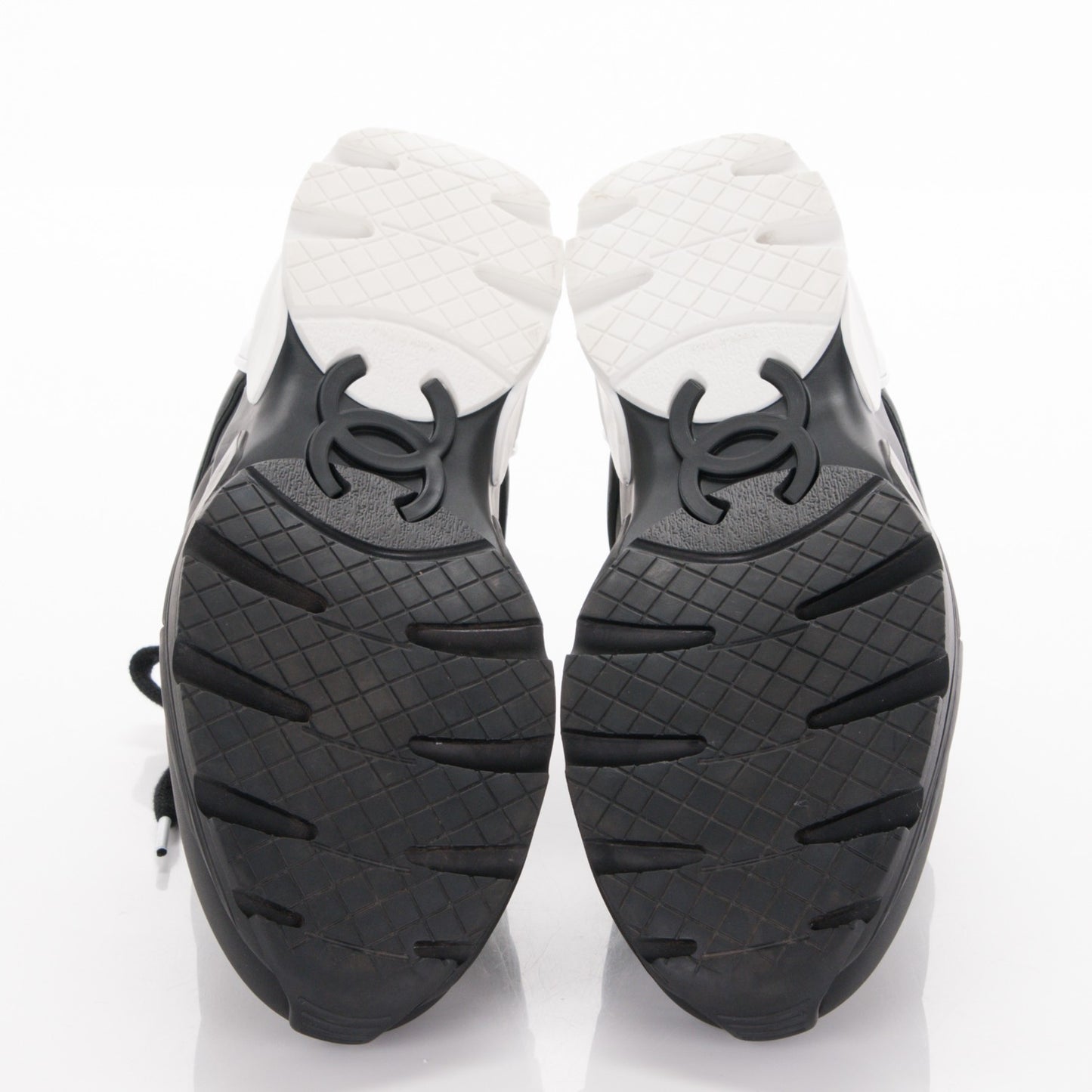 Calfskin CC Sneakers 38.5 Black White