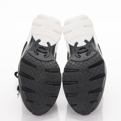 Chanel Calfskin CC Sneakers 38.5 Black White 5 of 8