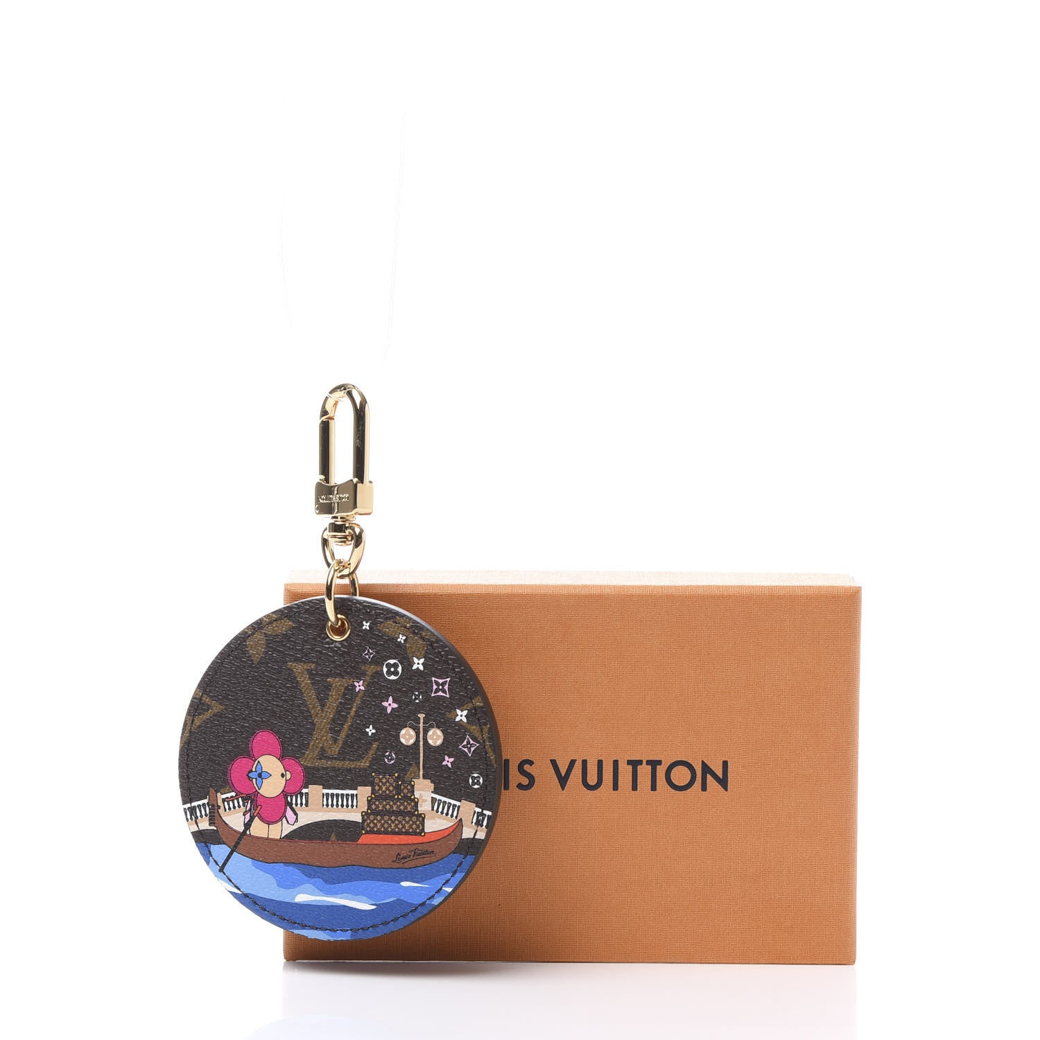 Louis Vuitton Monogram 2019 Christmas Animation Venice Bag Charm Key Ring Blue 4 of 4