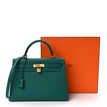 Hermes Epsom Kelly Sellier 32 Malachite 9 of 9