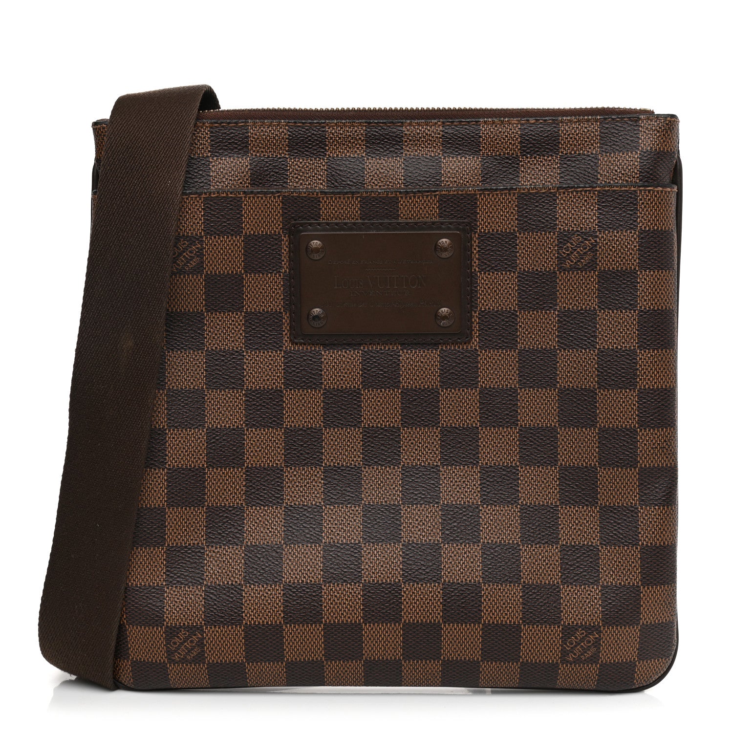 Louis Vuitton Damier Ebene Brooklyn Flat Pochette 1 of 12