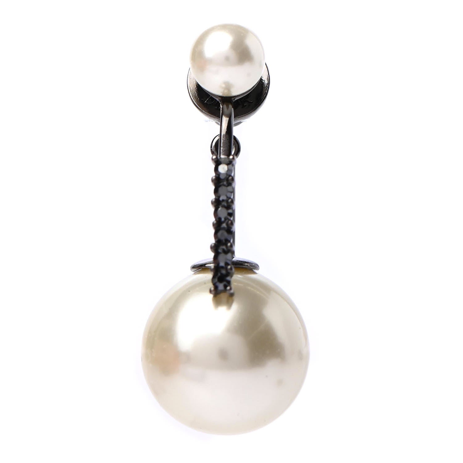 Christian Dior Crystal Pearl My ABCDior I Tribale Earring Black Silver 1 of 4