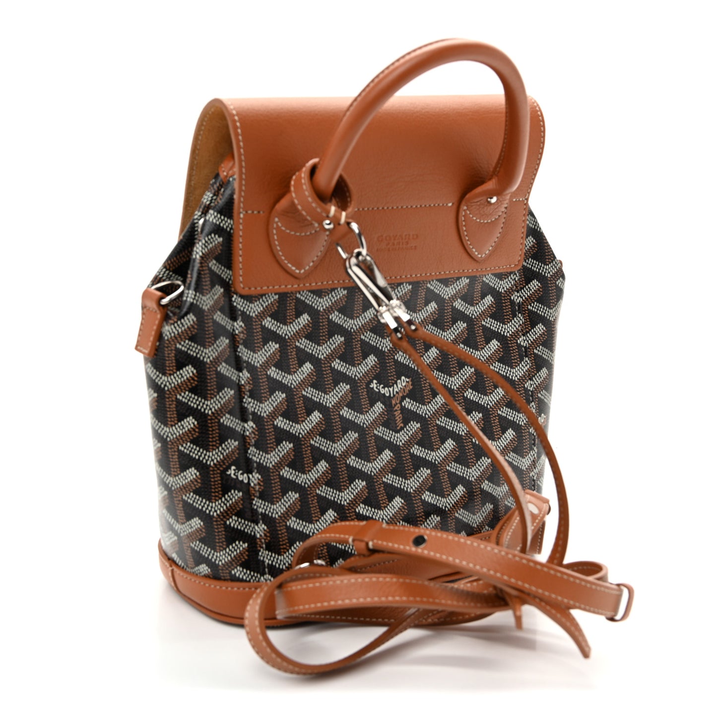 Goyardine Calfskin Mini Alpin Backpack Black Gold