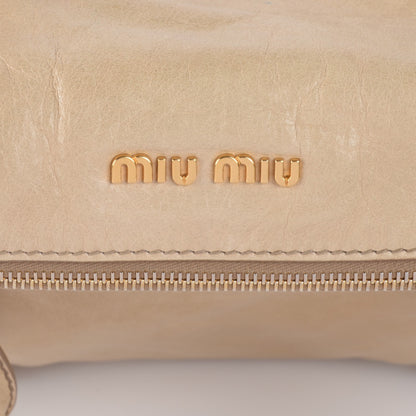 Miu Miu Vitello Lux Bow Bag Quarzo 8 of 11