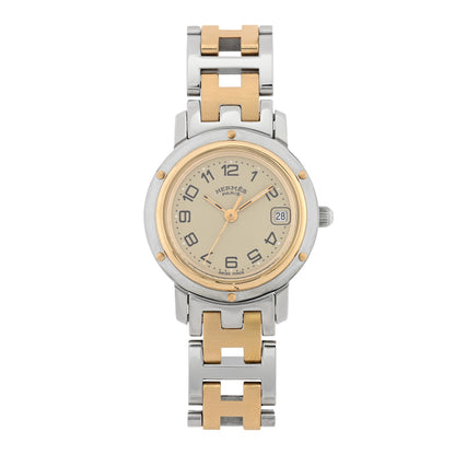 Hermes Stainless Steel 24mm Clipper Quartz Watch Gold 1 of 4
