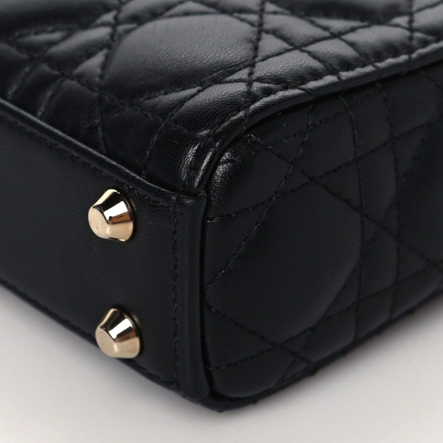 Christian Dior Lambskin Cannage Micro Lady Dior Black 9 of 10