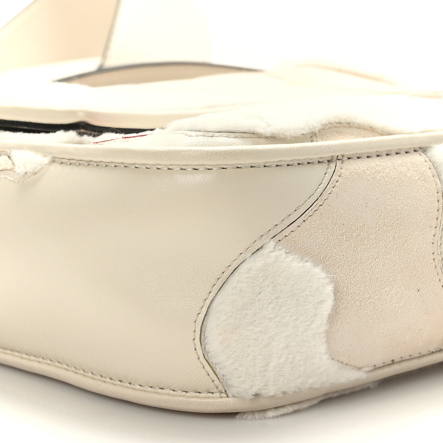 Fendi Mink Fur Nappa Faces Baguette Multicolor Bianco Carta 7 of 8