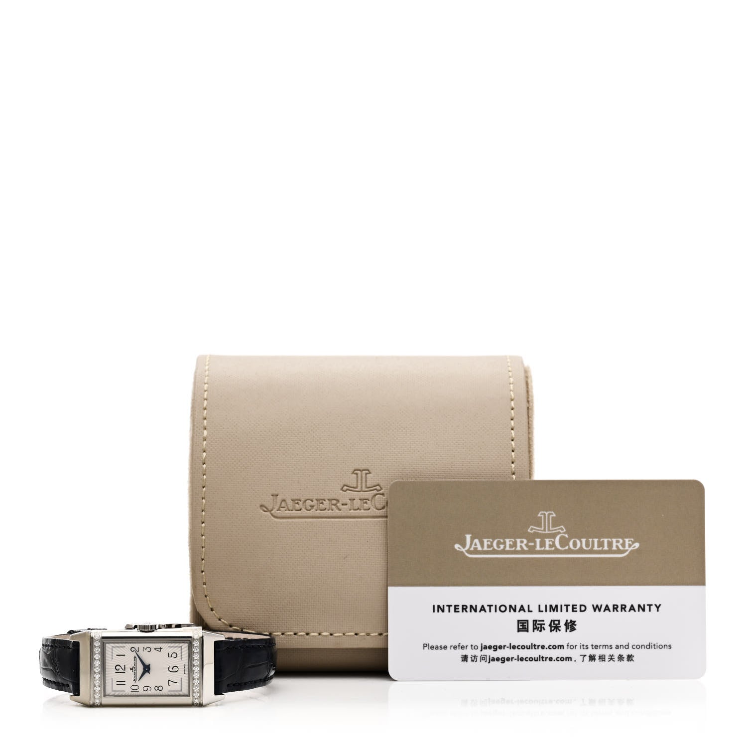 Jaeger-LeCoultre Stainless Steel Alligator Diamond 20mm Reverso One MonoFace Quartz Watch Q3288420 7 of 7