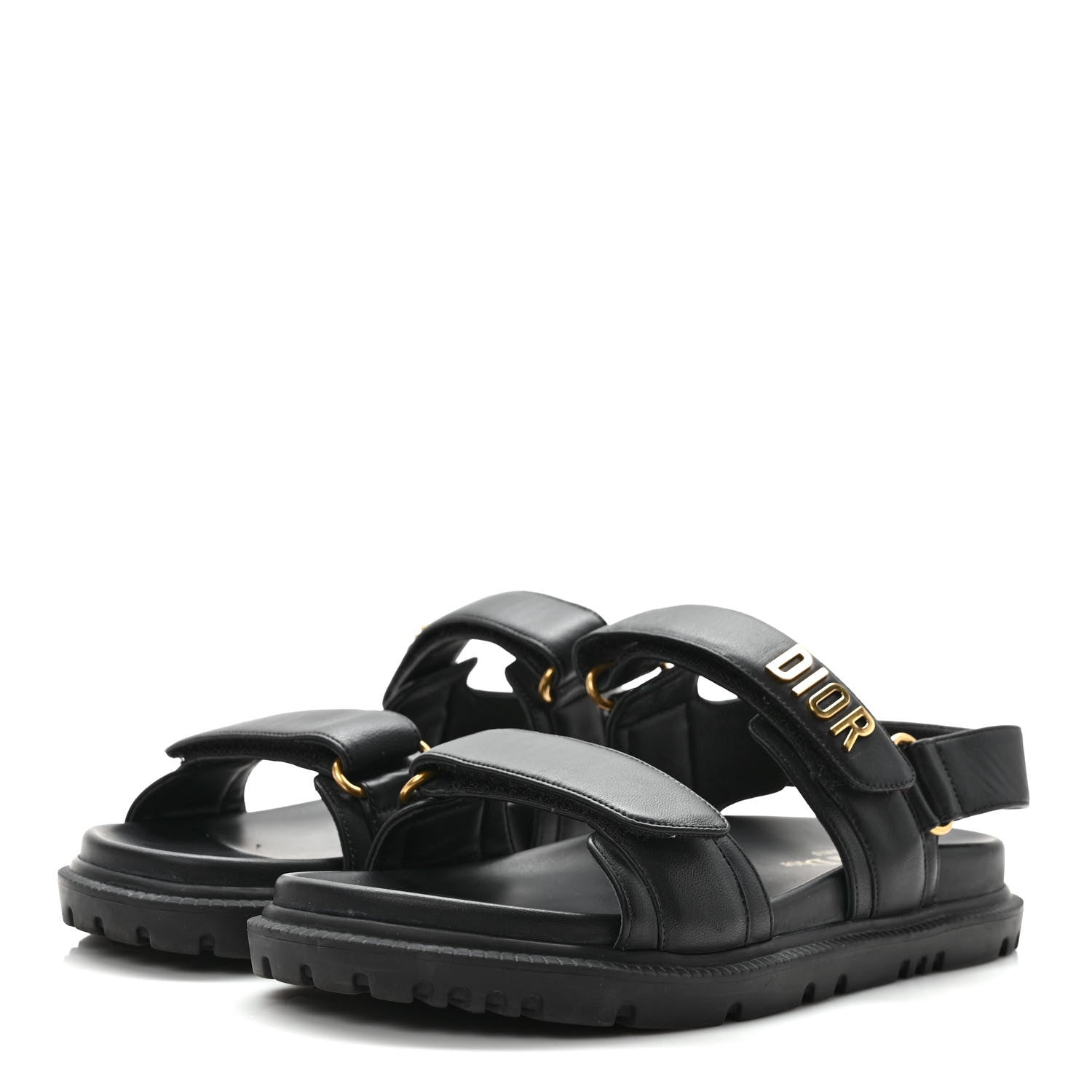 Christian Dior Lambskin Dioract 10mm Sandals 38 Black 3 of 8