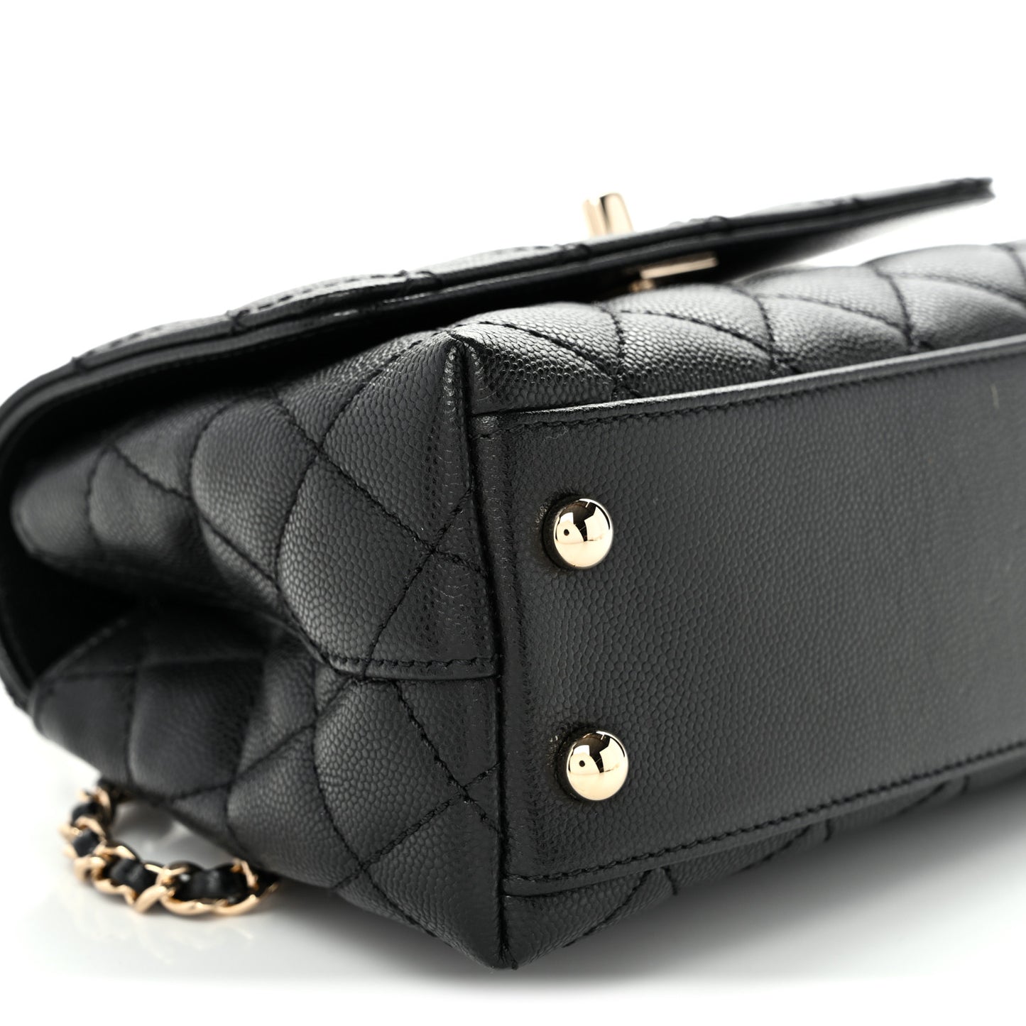 Caviar Quilted Extra Mini Coco Handle Flap Black