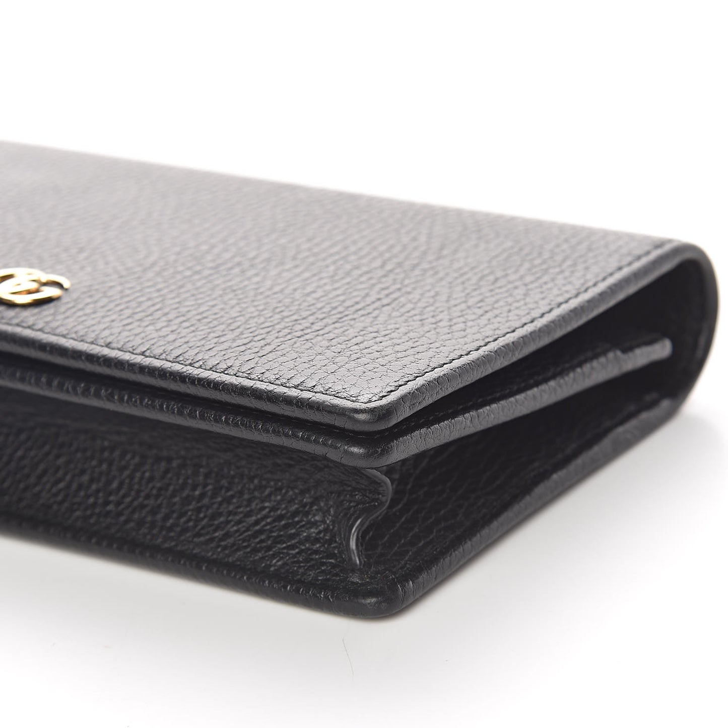 Calfskin Mini GG Marmont Chain Wallet Black