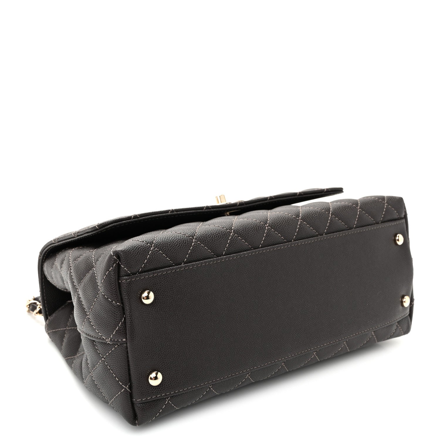 Chanel Caviar Quilted Small Coco Handle Flap Dark Brown Dark Brown 4 of 10