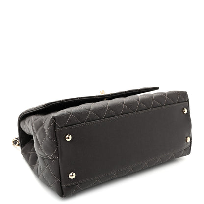 Chanel Caviar Quilted Small Coco Handle Flap Dark Brown Dark Brown 4 of 10