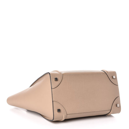 Celine Drummed Calfskin Mini Luggage Dune 4 of 12