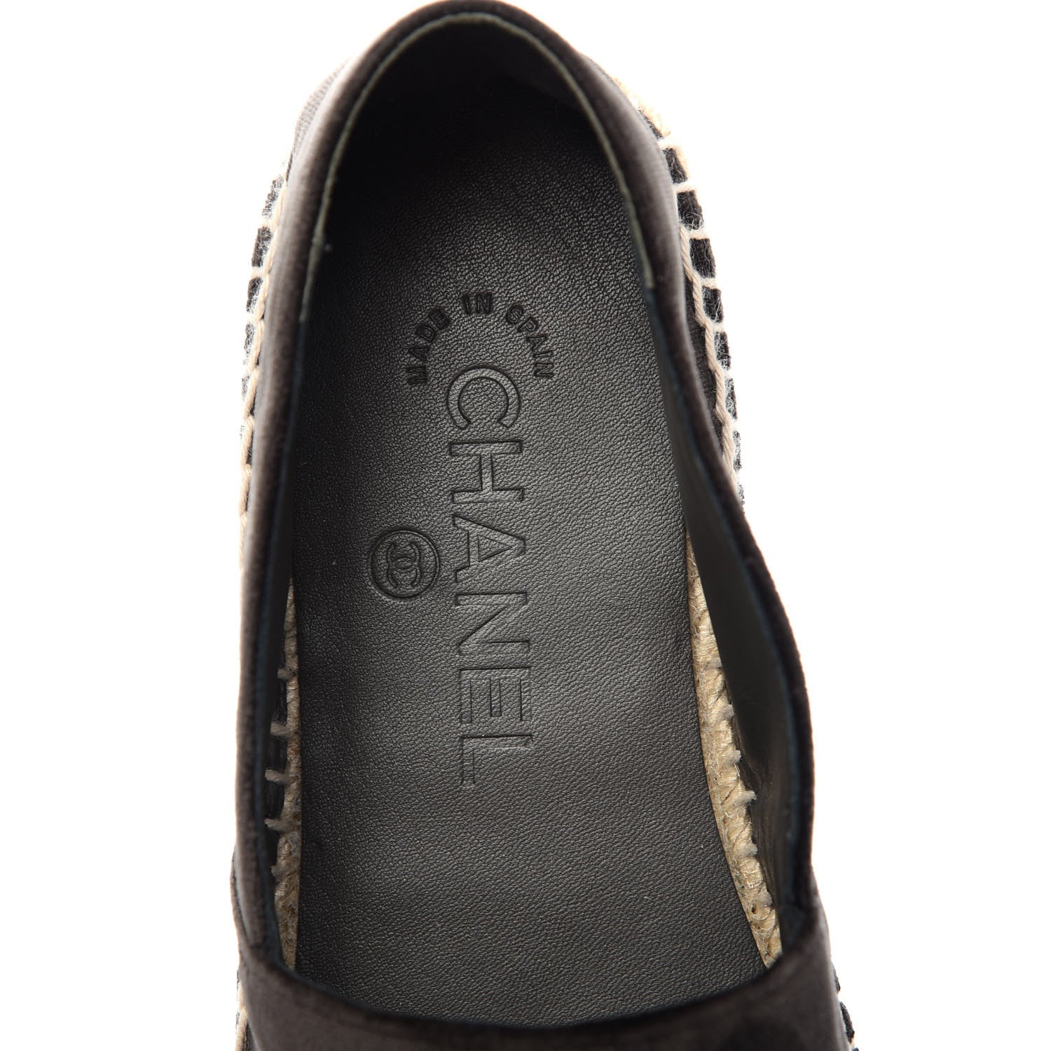 Chanel Velvet Logo Espadrilles 37 Black 7 of 10