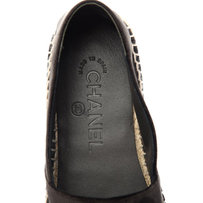 Chanel Velvet Logo Espadrilles 37 Black 7 of 10