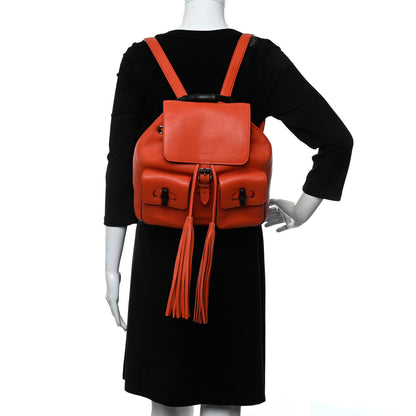 Gucci Cellarius Calfskin Medium Bamboo Backpack New Dark Orange 2 of 10