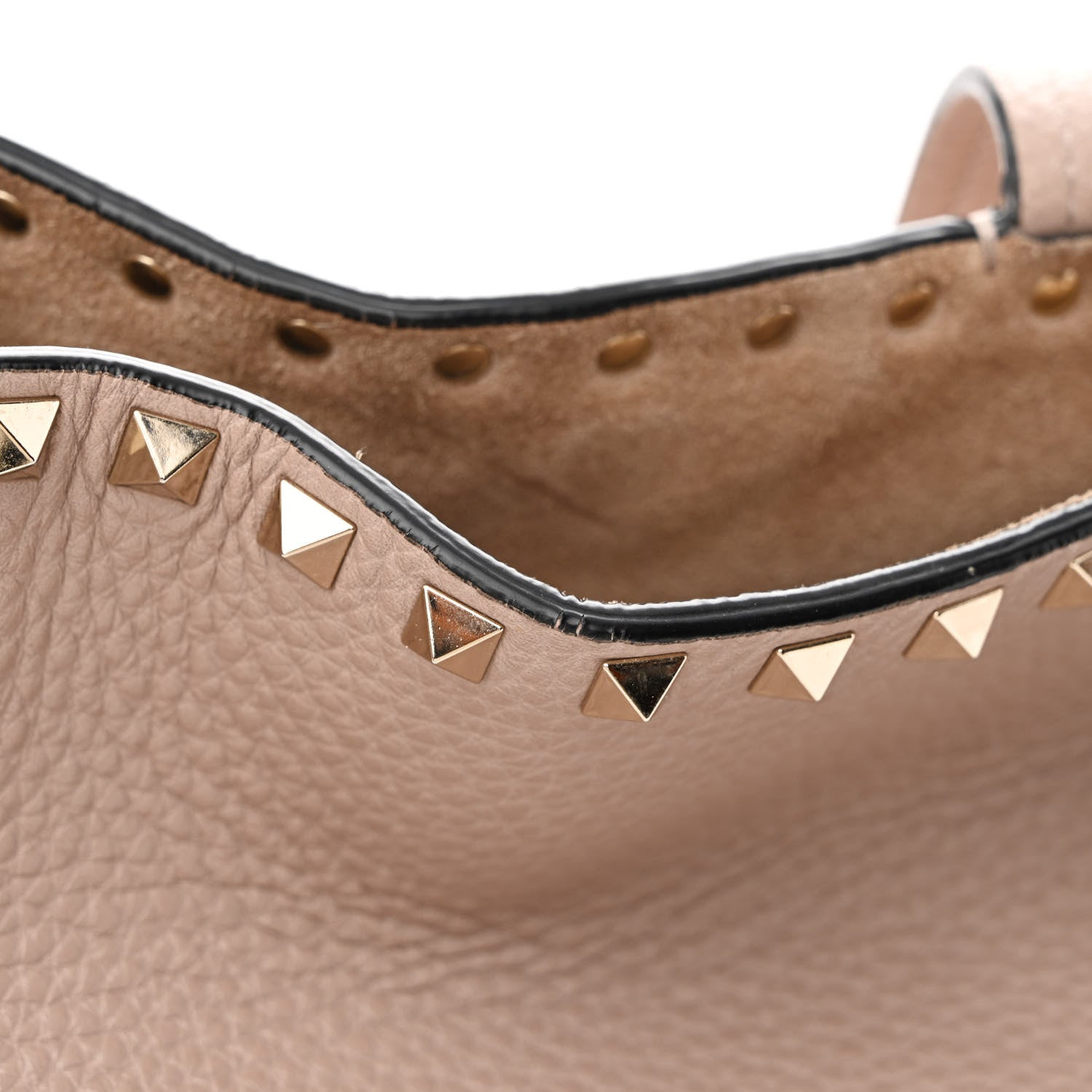 Valentino Garavani Grained Calfskin Rockstud Shoulder Tote Poudre 14 of 15