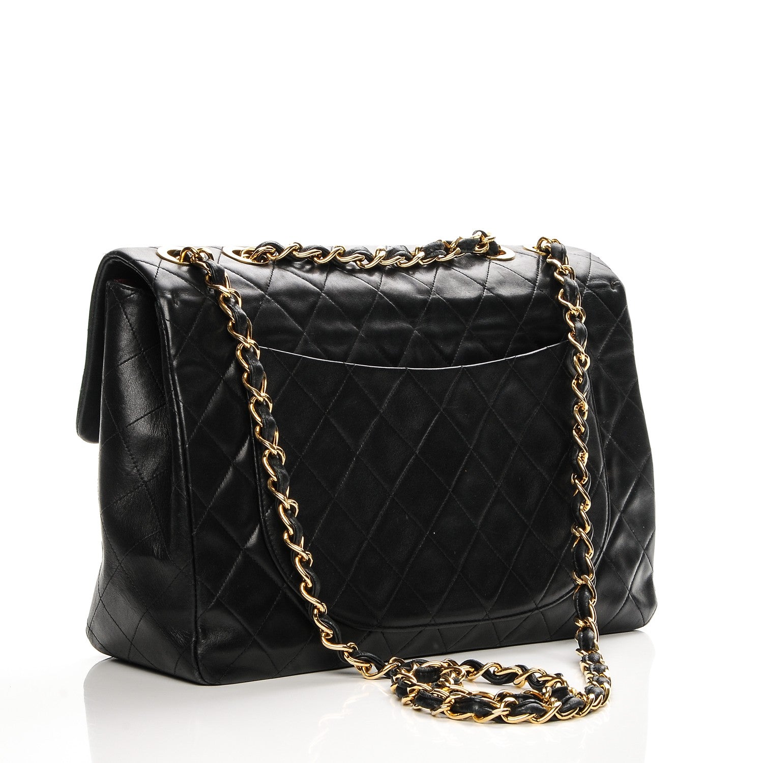 Chanel Lambskin Quilted XL Jumbo Single Flap Black 3 of 8