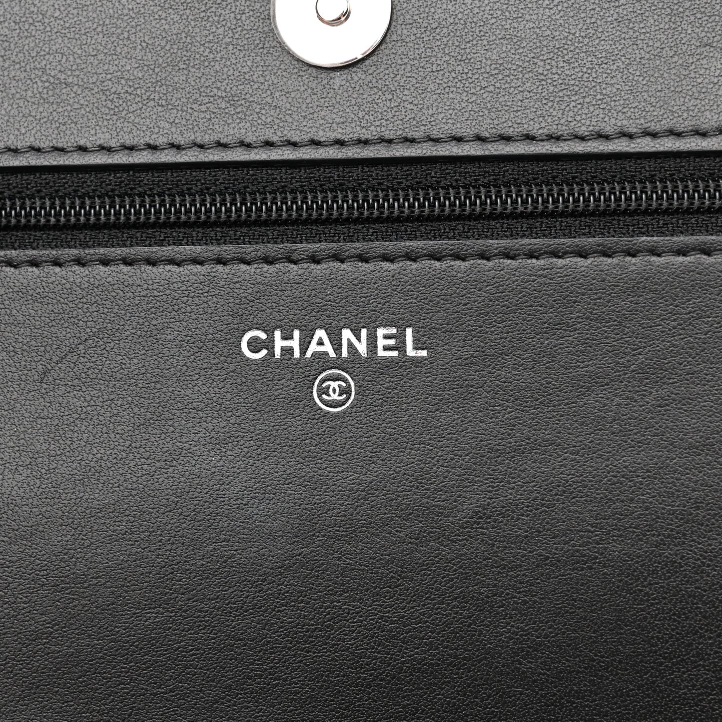 Caviar Camellia Embossed Wallet On Chain WOC Black
