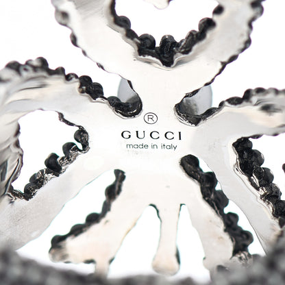 Gucci Sterling Silver Glass Pearl Heart Ribbon Ring 50 5.5 5 of 5