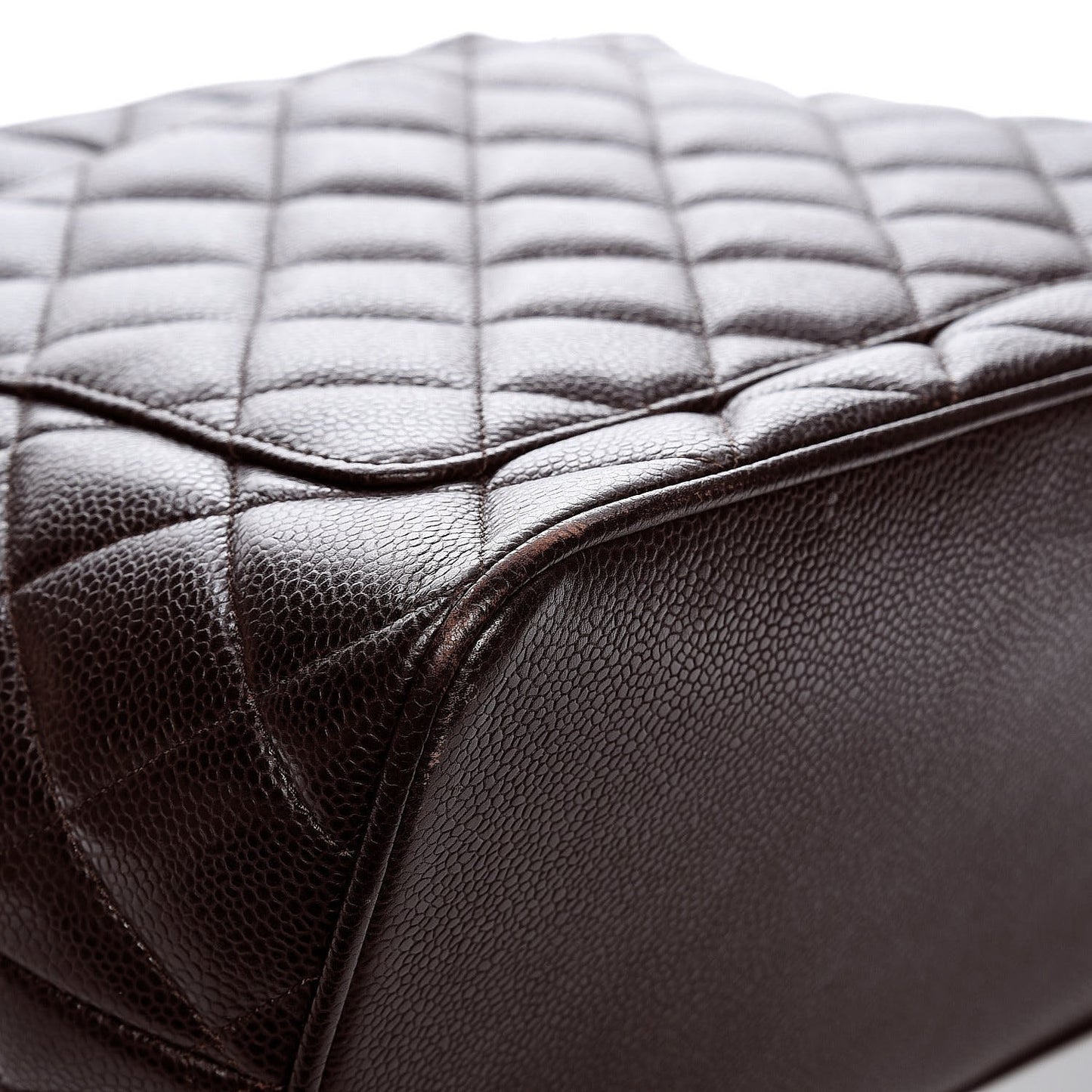 Caviar Quilted Medallion Tote Dark Brown