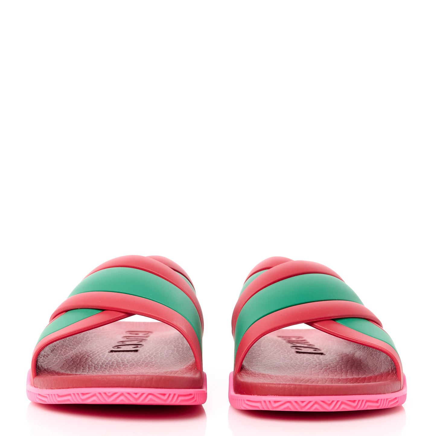 Rubber Web Womens Criss Cross Slide Sandals 38 Coral New Shamarock