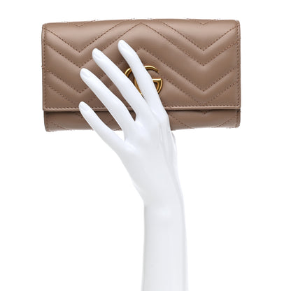 Gucci Calfskin Matelasse GG Marmont Continental Wallet Porcelain Rose 2 of 7