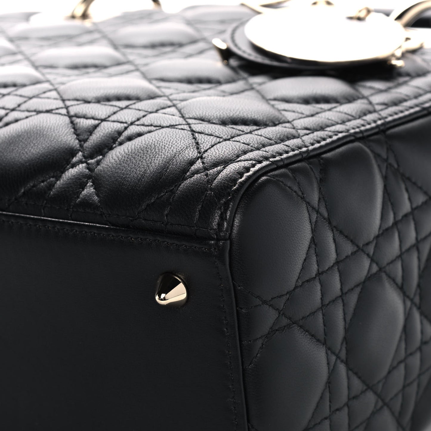 Lambskin Cannage Medium Lady Dior Black
