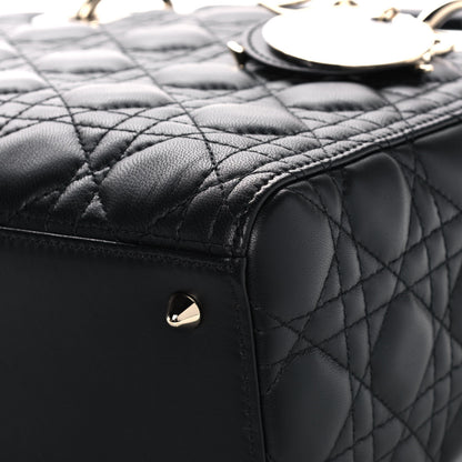 Christian Dior Lambskin Cannage Medium Lady Dior Black 10 of 14